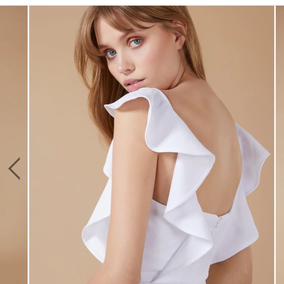 BCBG RUFFLE SQUARE NECK MINI DRESS - Picture 2 of 3